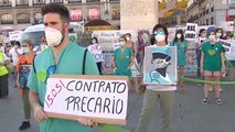 Nueva manifestación de los sanitarios en Sol por una sanidad pública y contratos dignos