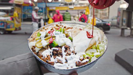 The Halal Guys' chicken and gyro platter is NYC's most legendary street food