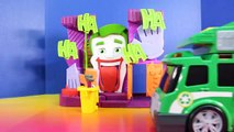 Imaginext Batman And Robin Drive Garbage Truck And Take Out Joker And Skateboard Dude Trash
