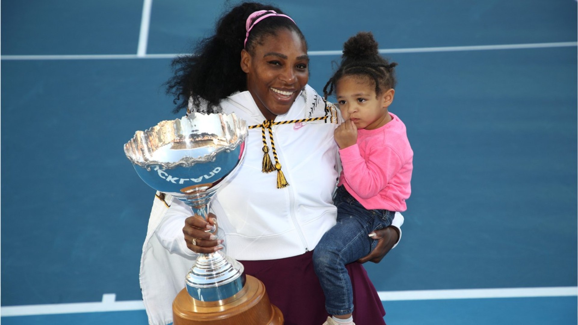 ⁣Serena Williams On Tennis Court With Daughter