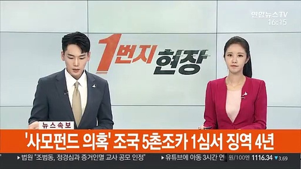 [속보] '사모펀드 의혹' 조국 5촌조카 1심서 징역 4년