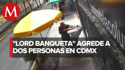 'Lord Banqueta': Difunden en redes video de hombre que agrede a mujer y anciano