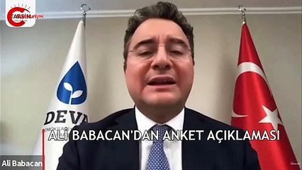 Ali Babacan çarpıcı anketin sonuçlarını açıkladı!