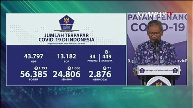 Update Corona 30 Juni: 56.385 Positif, 24.806 Sembuh, 2.876 Meninggal
