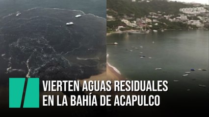Vierten aguas residuales en la Bahía de Acapulco, en México
