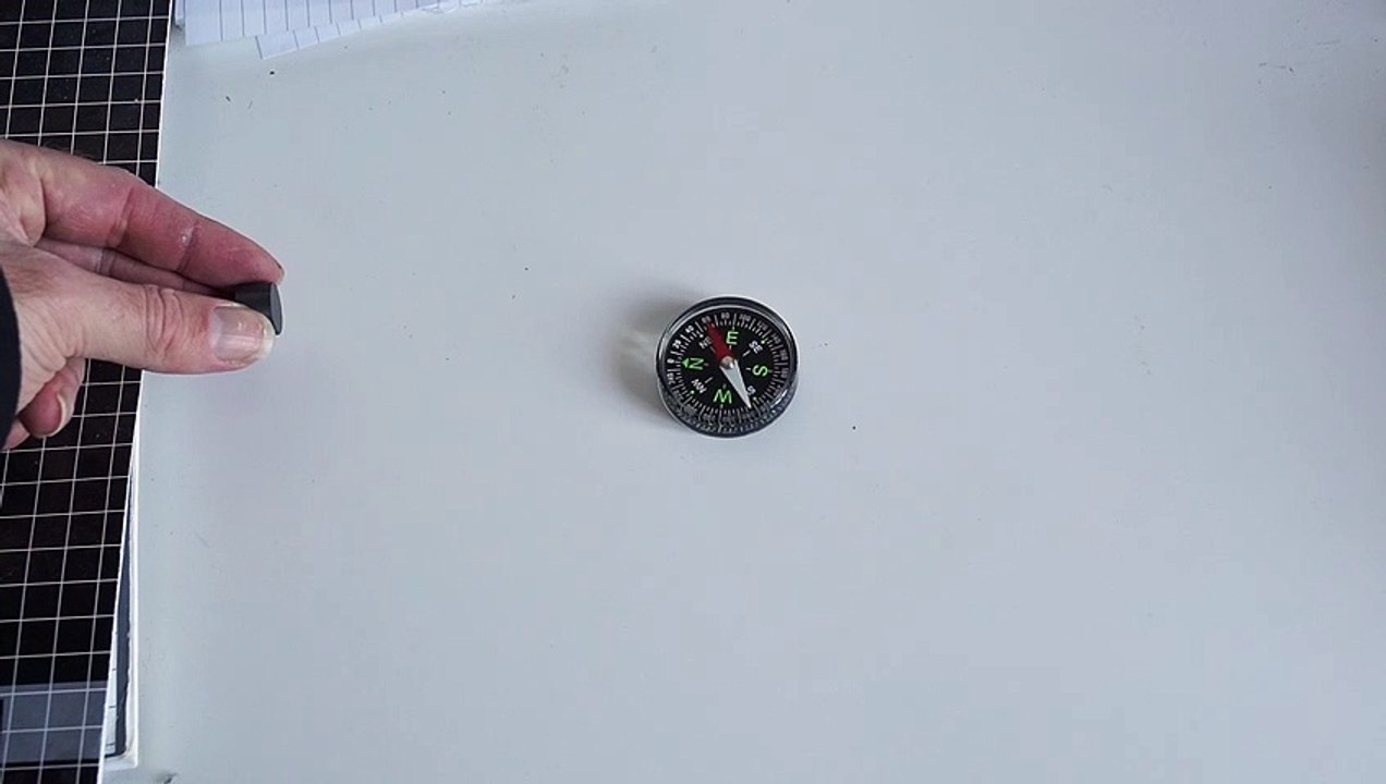Finding the north and south pole of a magnet with a cheap compass