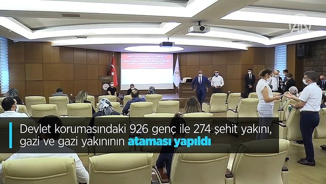 Devlet korumasındaki 926 genç ile 274 şehit yakını, gazi ve gazi yakınının ataması yapıldı