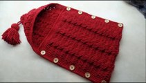 How to Crochet Cable Stitch Newborn Baby Bunting Cocoon | عمل بطانيه كروشيه بزنط لحمل الطفل