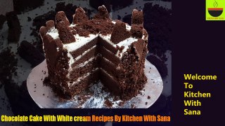 How To Make Chocolate Cake  With White Cream Recipe By Kitchen With Sana