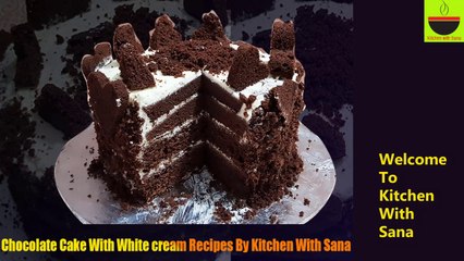 How To Make Chocolate Cake  With White Cream Recipe By Kitchen With Sana