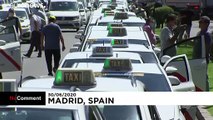شاهد: سيارات الأجرة تغلق الشوارع وسط مدريد رفضا لقرار من سلطات المدينة