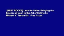 [BEST BOOKS] Lean for Sales: Bringing the Science of Lean to the Art of