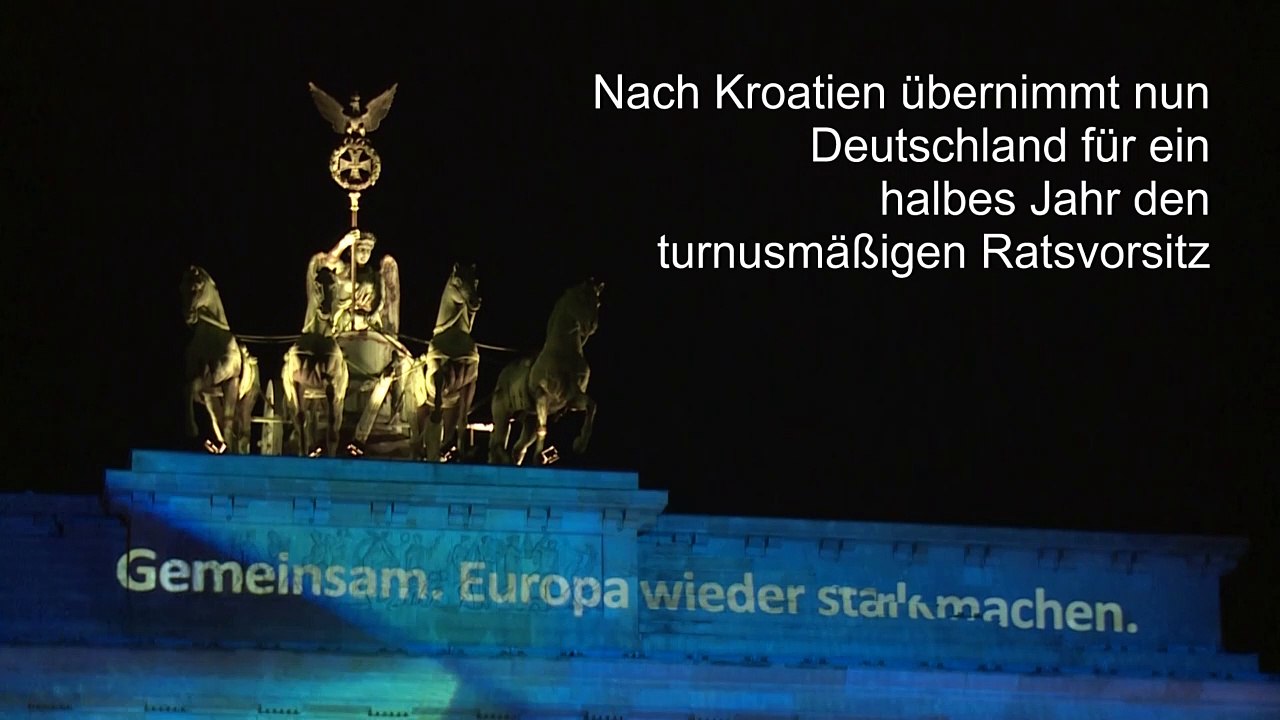 Fahne, motto, logo: deutsche eu-ratspräsidentschaft offiziell gestartet