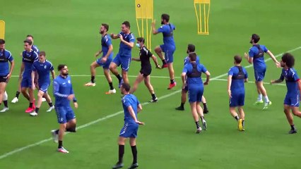 Entrenamiento de Osasuna a solo 24 horas de jugar ante el Eibar en el campo de Ipurúa