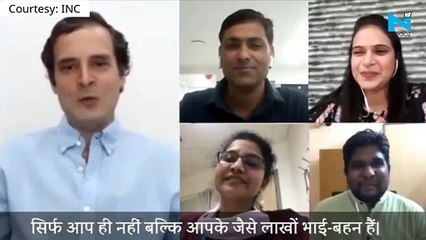 Rahul Gandhi interacts with Indian nurses working against Covid-19 across world