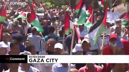 شاهد: "مظاهرات الغضب" في غزة ضد المخطط الإسرائيلي للضم