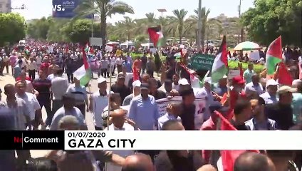 Protestas en Gaza contra Israel por las anexiones previstas