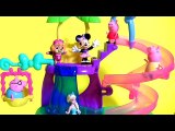 Minnie Mouse Polka Dot Pool Party Surprise with Skye Paw Patrol and Peppa Pig in Spiral Slide 'n Swing