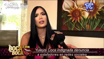 Yuleysi Coca indignada denuncia a estafadores en redes sociales