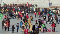 Thousands attend snow and ice festival in Harbin, China