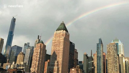 Double rainbow over New York City on the 50th anniversary of Pride