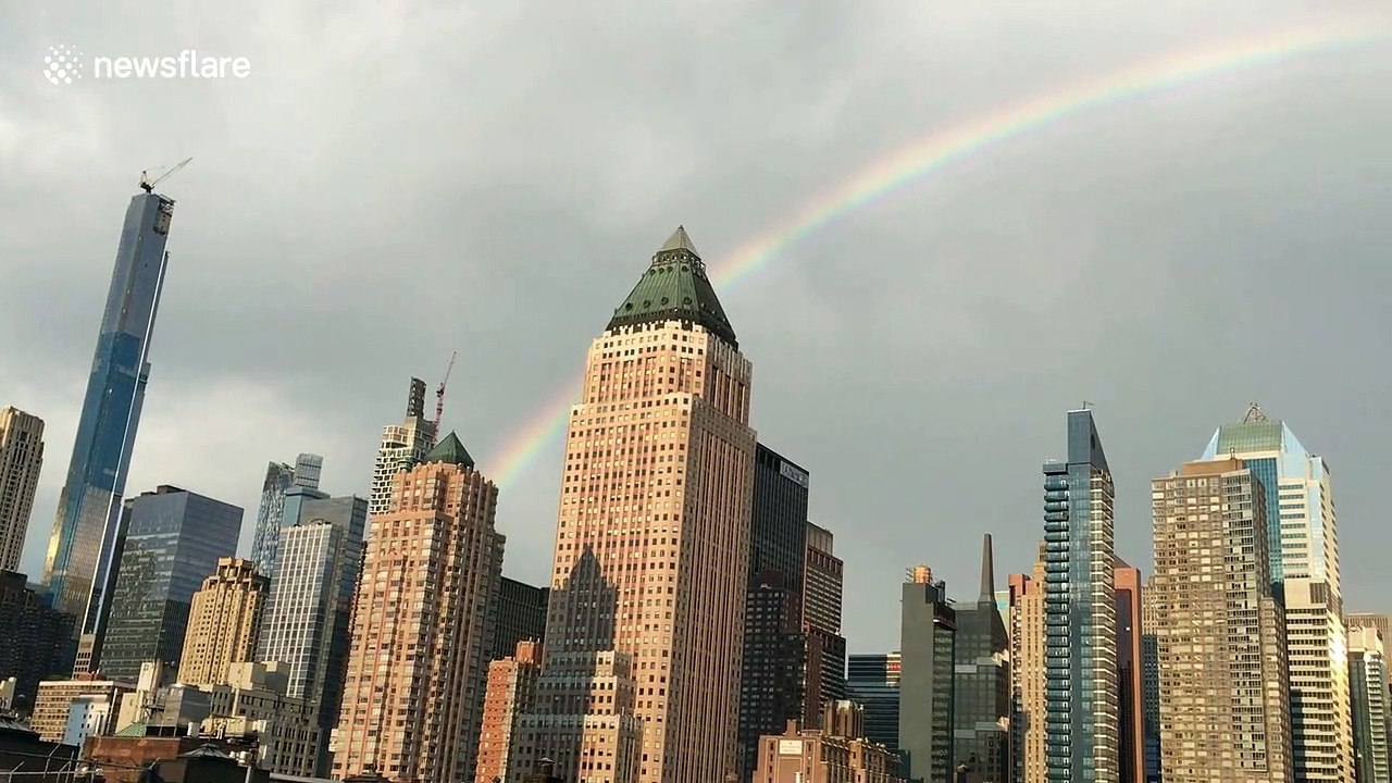 Double rainbow over New York City on the 50th anniversary of Pride