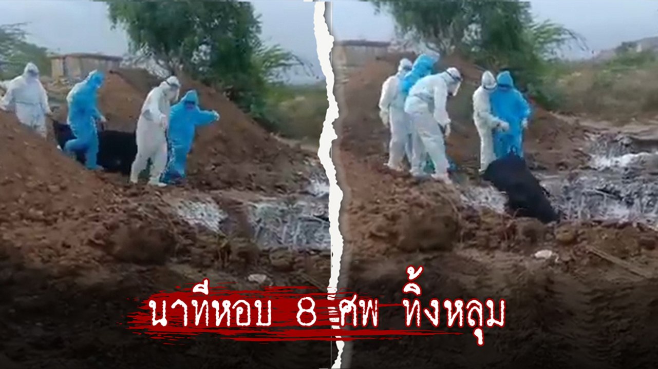ปูดคลิปฉาว จนท. อินเดีย หอบเหยื่อโควิด 8 ศพ ใส่ถุงดำ-โยนทิ้งหลุมรวม