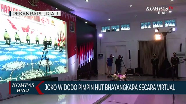 Joko Widodo Pimpin Hut Bhayangkara Secara Virtual