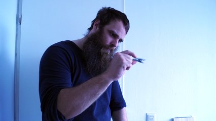 Right hand improvised finger training with a small clamp