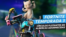 Reúne círculos flotantes en Albercas Adormecidas - desafíos semana 3 Fortnite Temporada 3