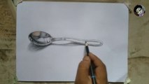 Realistic Drawing spoon | How to draw realistic spoon | Step by step For Beginners