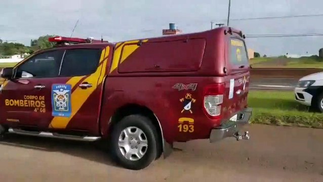 Trabalhador cai em máquina que faz concreto às margens da BR-277