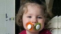 CUTE TODDLER using TWO Pacifiers in the same Time - Baby Lile Playing Funny Videos