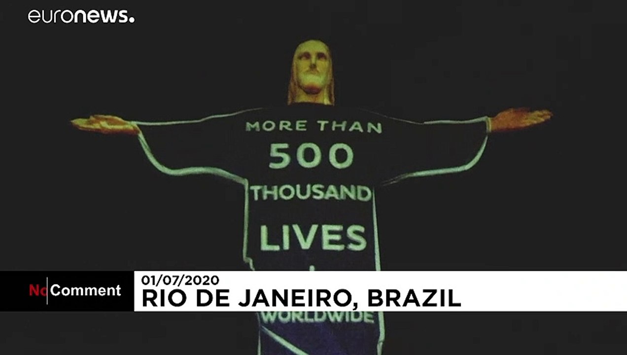 Christusstatue in Rio de Janeiro angestrahlt: Gedenken an die Coronatoten