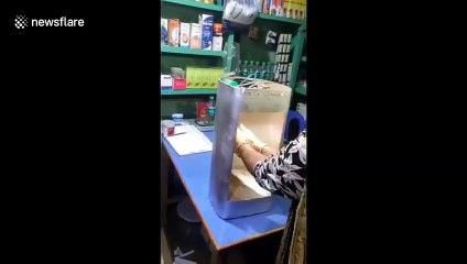 Young Indian inventor creates automatic hand sanitising machine from waste material