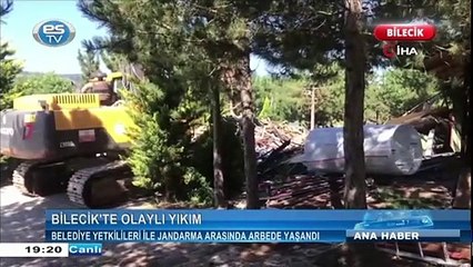 Bilecik'te olaylı yıkım!