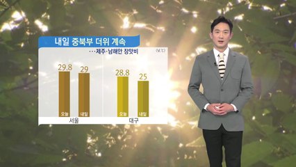 [날씨] 내일도 중북부 무더위 계속...곳곳 요란한 소나기 / YTN