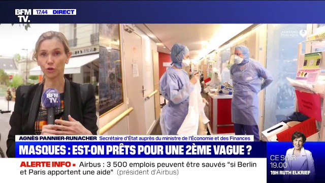 Masques: Agnès Pannier-Runacher recommande aux entreprises d'avoir 10 semaines d'avance de stocks