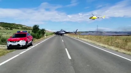 Incendio en Larraga obliga a cortar la NA-132