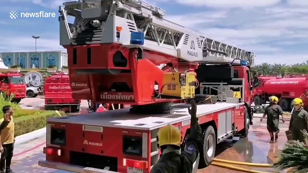 Police examine mansion destroyed by fire in Thailand