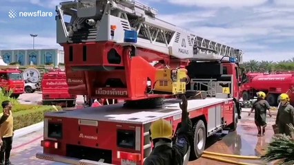 Police examine mansion destroyed by fire in Thailand