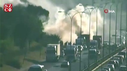 TEM Otoyolunda tır yangını