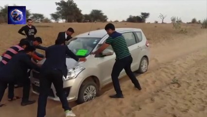 फसी हुई गाड़ी को रेत से कैसे निकले __ How To Remove Stuck Car Out of the Sand __ Off Roading
