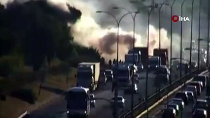 TEM Otoyolunda korkutan tır yangını