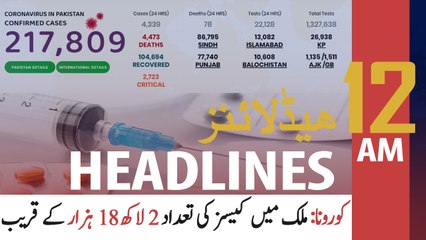 ARY NEWS HEADLINES | 12 AM | 3RD JULY 2020