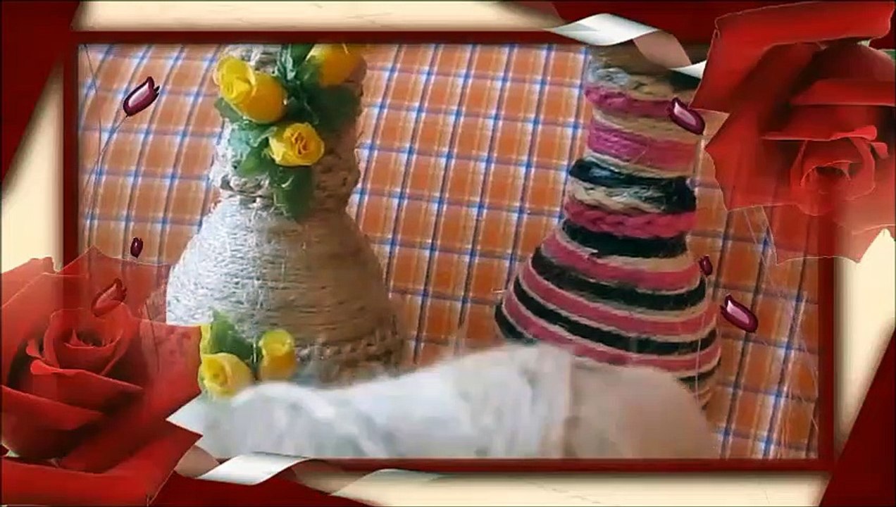 Florero con sogilla de yute