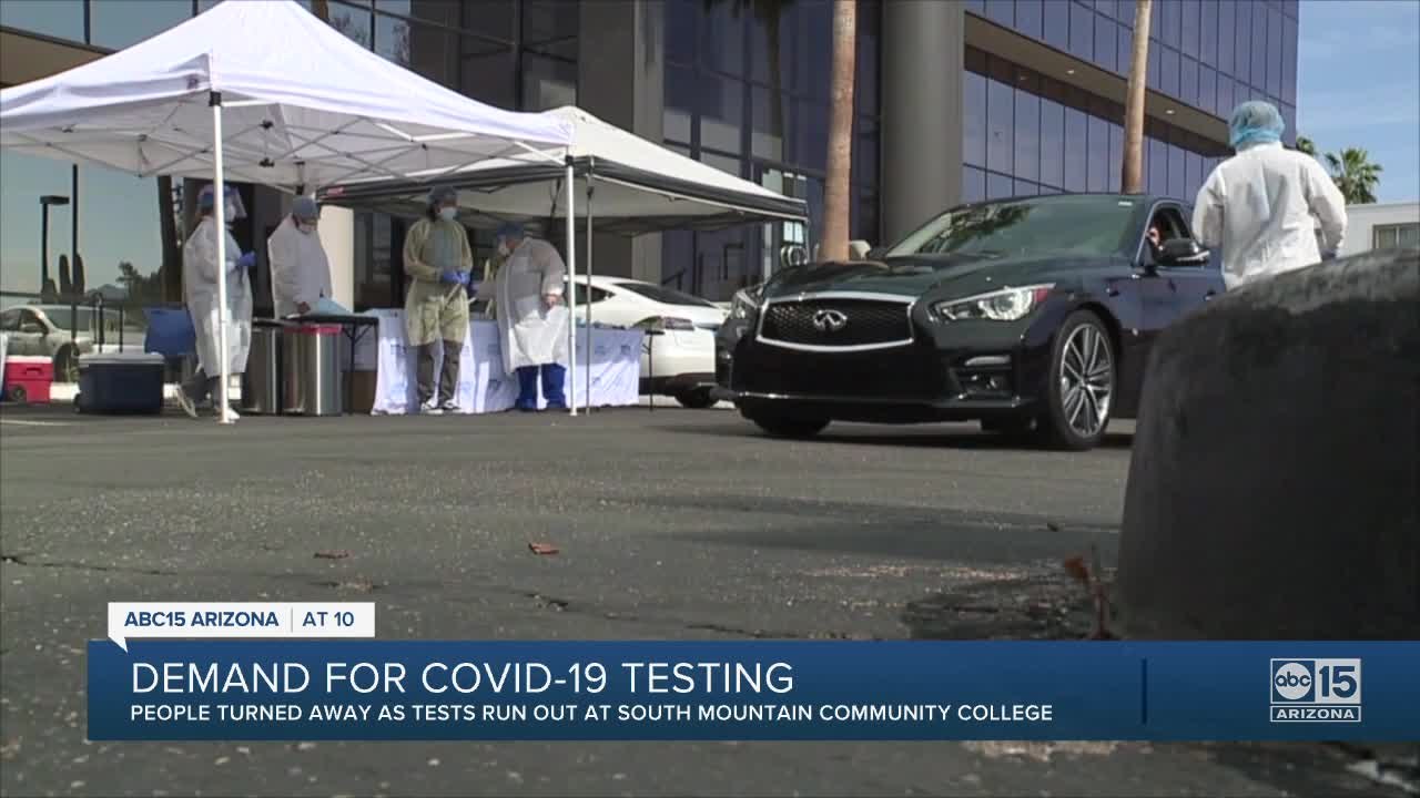 People turned away as tests run out at South Mountain Community College
