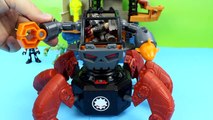 Casey Jones and Teenage Mutant Turtles get attacked by Shredder's Giant Imaginext Crab Just4fun290