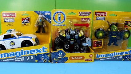 Download Video: Imaginext Batman with Jet Pack, Commissioner Gordon & Police Car, & Gorilla Grodd Fight