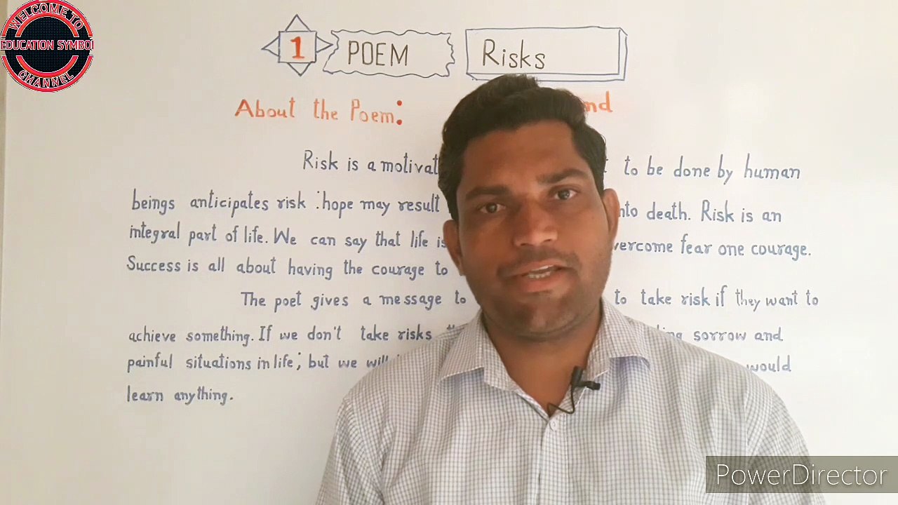 RBSE CLASS 10th ENGLISH POEM-1 'RISKS'